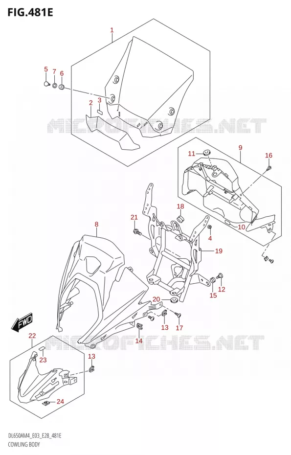 FAIRING (DL650XA:M4:E28) Suzuki MOTO 650 V-STROM 2024  DL650AM4