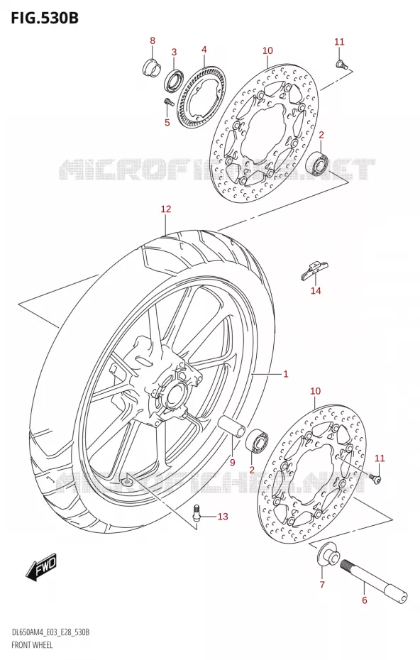 FRONT WHEEL (DL650A:M4:E28) Suzuki MOTO 650 V-STROM 2024  DL650AM4