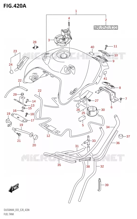 FUEL TANK (DL650A:M4:E03) Suzuki MOTO 650 V-STROM 2024  DL650AM4
