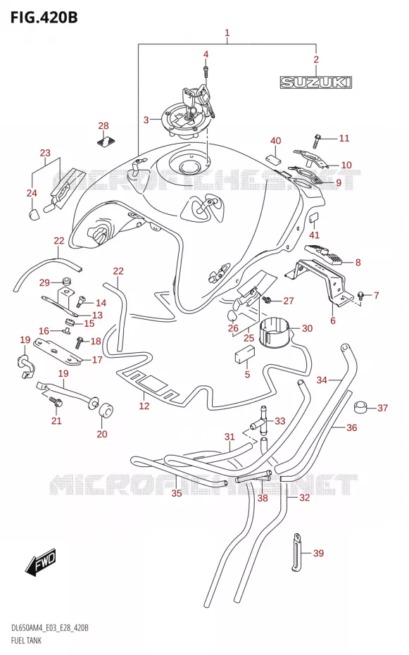 FUEL TANK (DL650A:M4:E28) Suzuki MOTO 650 V-STROM 2024  DL650AM4