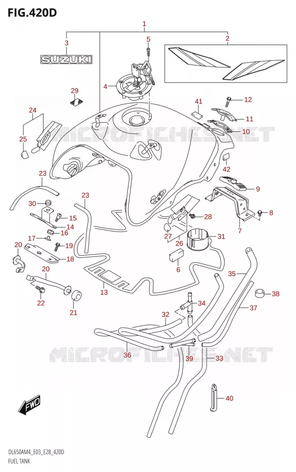 FUEL TANK (DL650XA:M4:E03) Suzuki MOTO 650 V-STROM 2024  DL650AM4