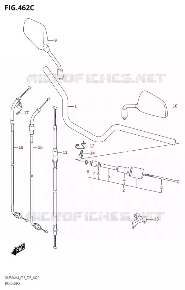 HANDLEBAR (DL650A:M4:E33) Suzuki MOTO 650 V-STROM 2024  DL650AM4