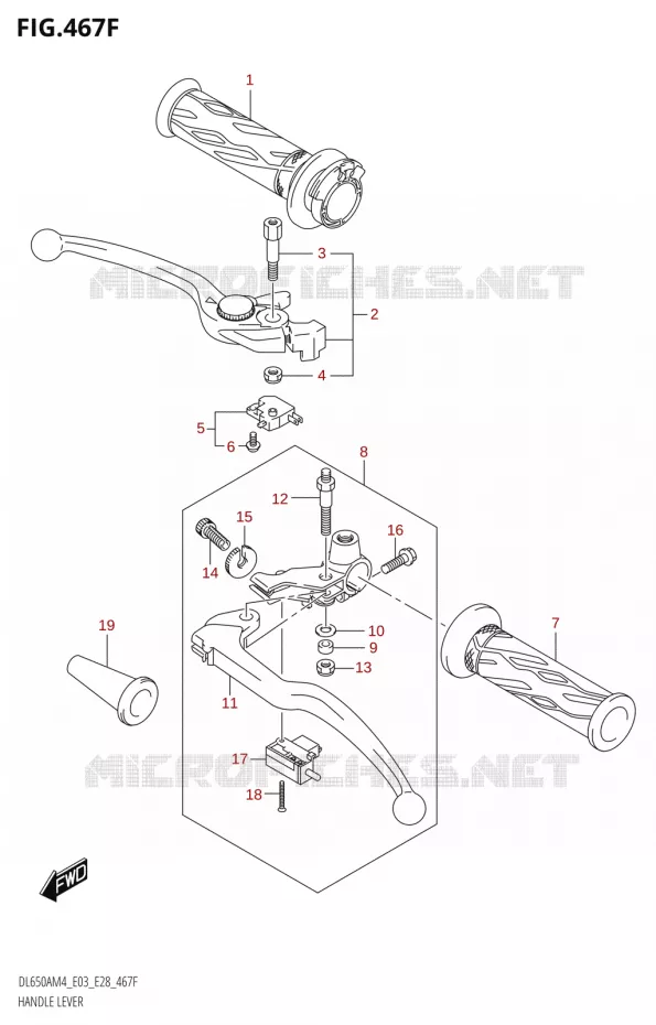 LEVERS - HANDGRIPS (DL650XA:M4:E33) Suzuki MOTO 650 V-STROM 2024  DL650AM4