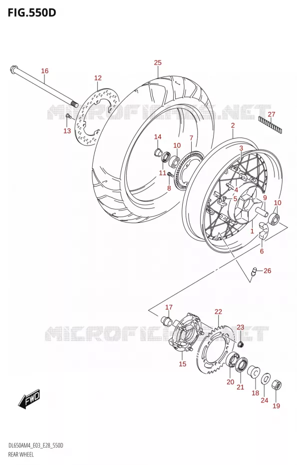 REAR WHEEL (DL650XA:M4:E03) Suzuki MOTO 650 V-STROM 2024  DL650AM4