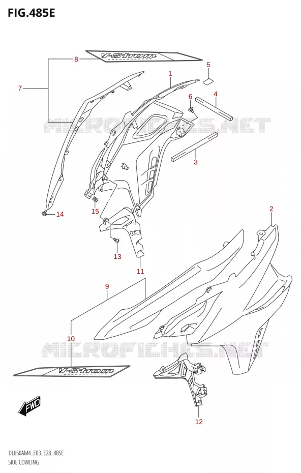 SIDE FAIRING (DL650XA:M4:E28) Suzuki MOTO 650 V-STROM 2024  DL650AM4