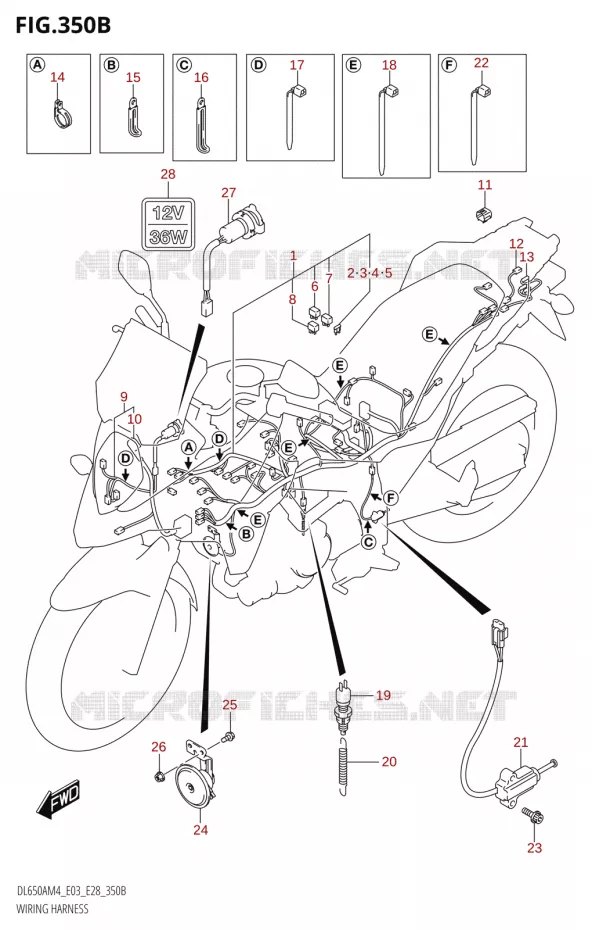 WIRING HARNESS (DL650A:M4:E28) Suzuki MOTO 650 V-STROM 2024  DL650AM4