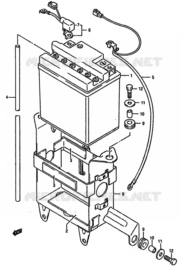 BATTERY Suzuki MOTO 750 DR 1989  DR750SK(J/K)