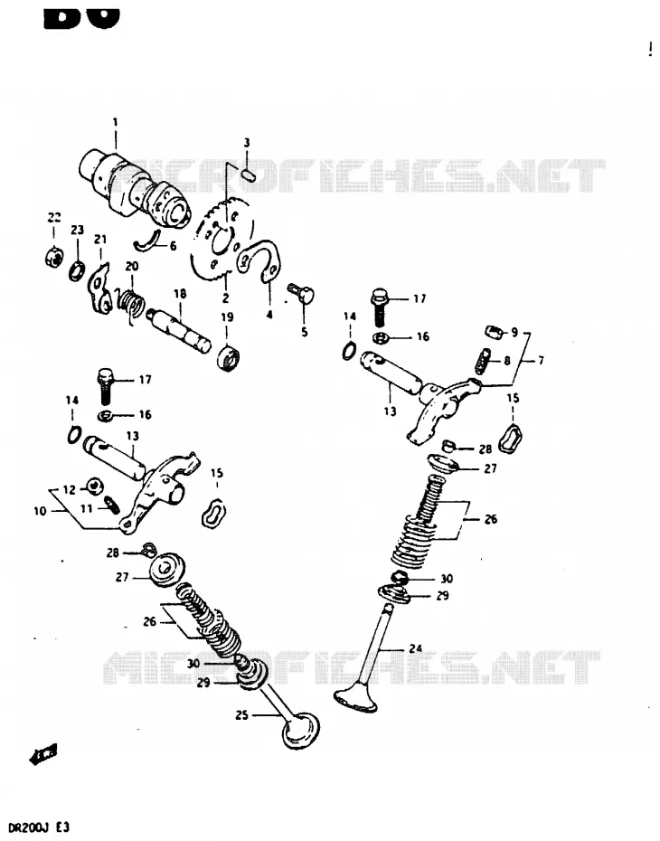 CAM SHAFT - VALVE Suzuki MOTO 200 DR 1988  DR200J(G/H/J)