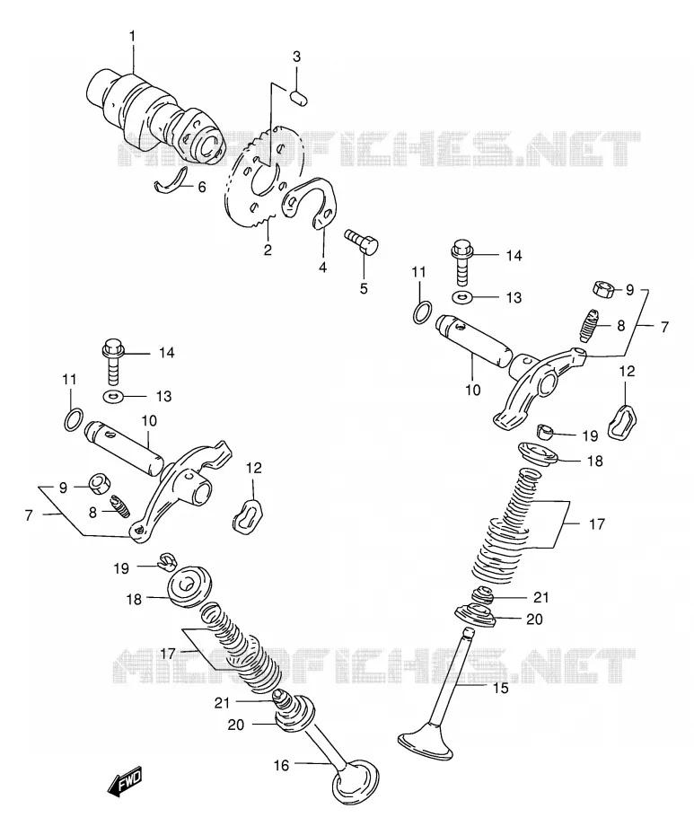 CAM SHAFT - VALVE Suzuki MOTO 200 DR 1999  DR200SEX(E24)