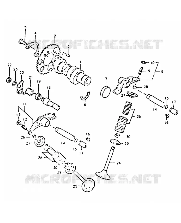 CAM SHAFT - VALVE Suzuki MOTO 400 DR 1981  DR400SX(T/X)
