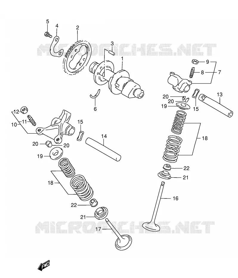 CAM SHAFT - VALVE Suzuki MOTO 650 DR 2004  DR650SEK4(E3/E28)
