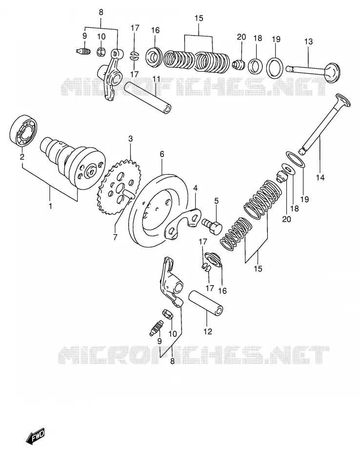 CAM SHAFT/VALVE (F.NO.100365~) Suzuki SCOOTER 100 FB 1994  FB100DR(E71)