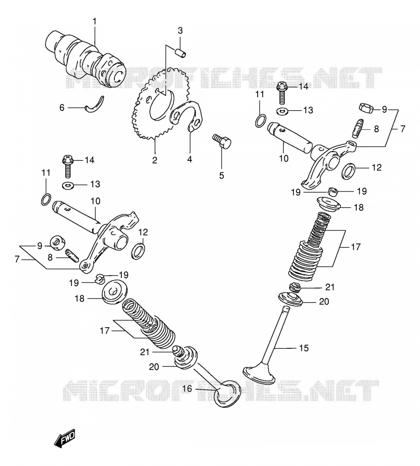 CAM SHAFT/VALVE Suzuki MOTO 125 DR 2002  DR125SEK2(E2)