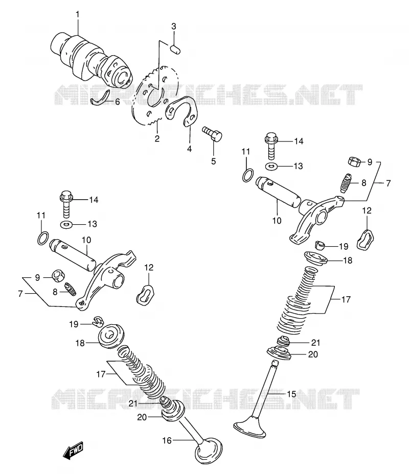 CAM SHAFT/VALVE Suzuki MOTO 200 DR 2002  DR200SEK2(E24)