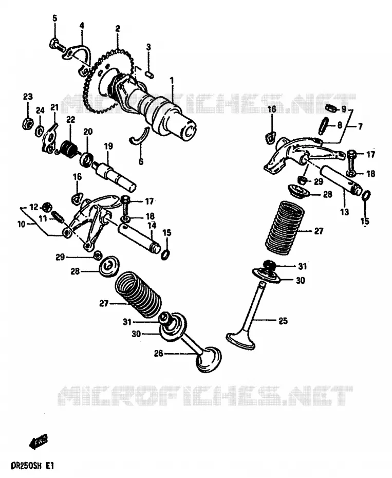 CAM SHAFT-VALVE Suzuki MOTO 250 DR 1987  DR250SH(E/F/G/H)
