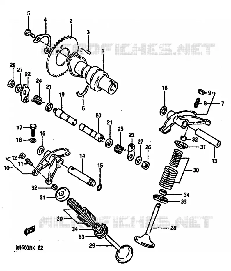 CAM SHAFT-VALVE Suzuki MOTO 600 DR 1987  DR600RUH(E2)