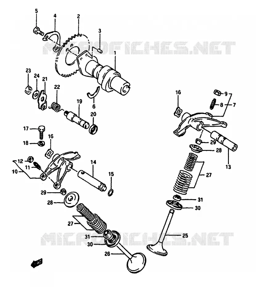 CAM SHAFT-VALVE Suzuki MOTO 650 DR 1991  DR650RSUM(L/M)