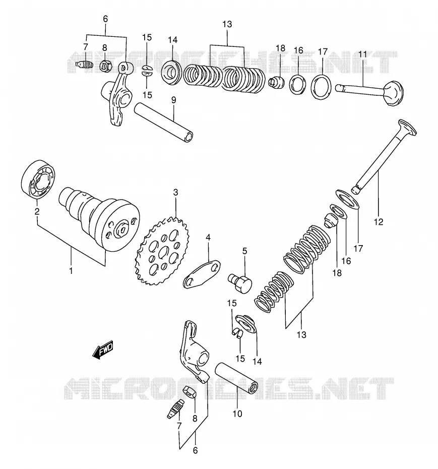 CAM SHAFT/VALVE Suzuki SCOOTER 80 FB 1991  FB80M(E1)