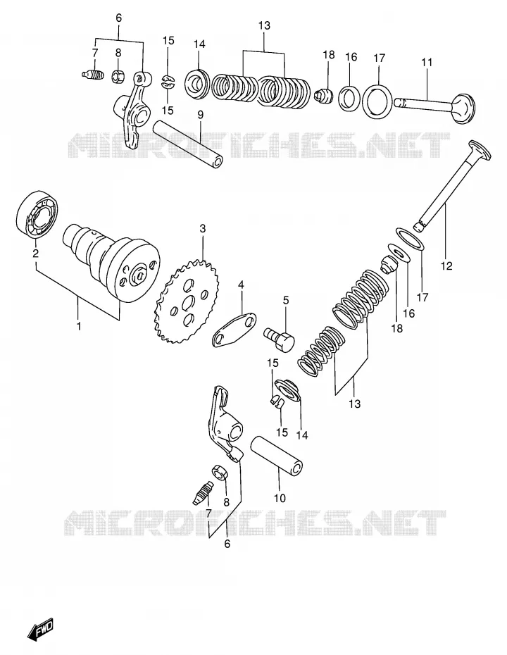 CAM SHAFT/VALVE (~F.NO.100364) Suzuki SCOOTER 100 FB 1994  FB100DR(E71)