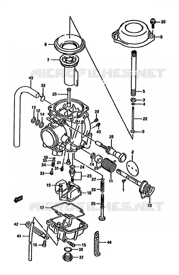 CARBURETOR (DR350SUP/SR E39) Suzuki MOTO 350 DR 1992  DR350SHN(L/M/N/P/R)