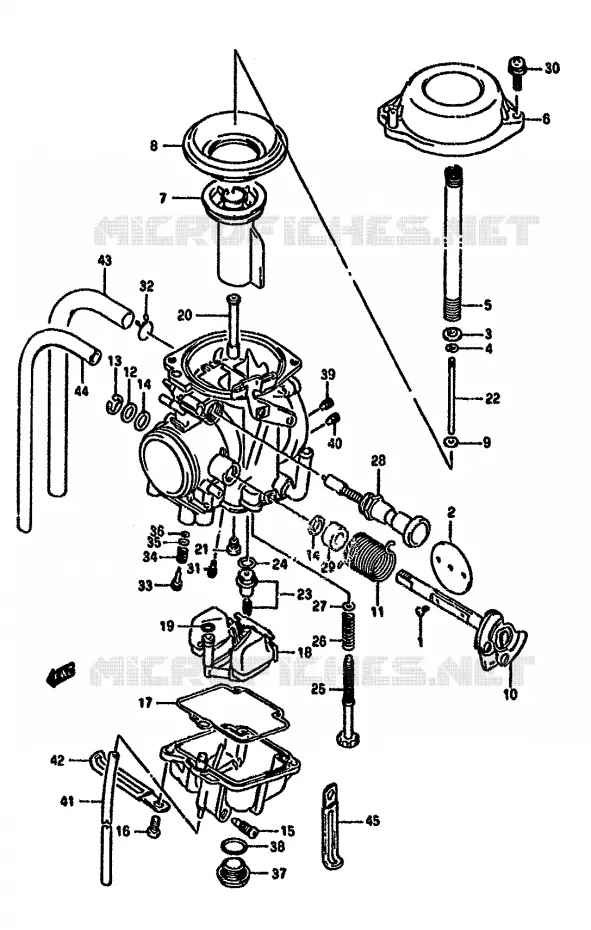 CARBURETOR (MODEL N/P/R,EXCEPT E24) Suzuki MOTO 350 DR 1992  DR350SN(L/M/N/P/R)