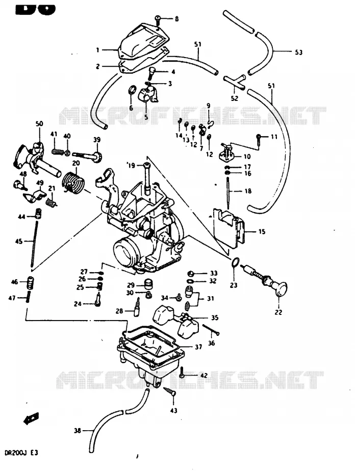 CARBURETOR Suzuki MOTO 200 DR 1988  DR200J(G/H/J)