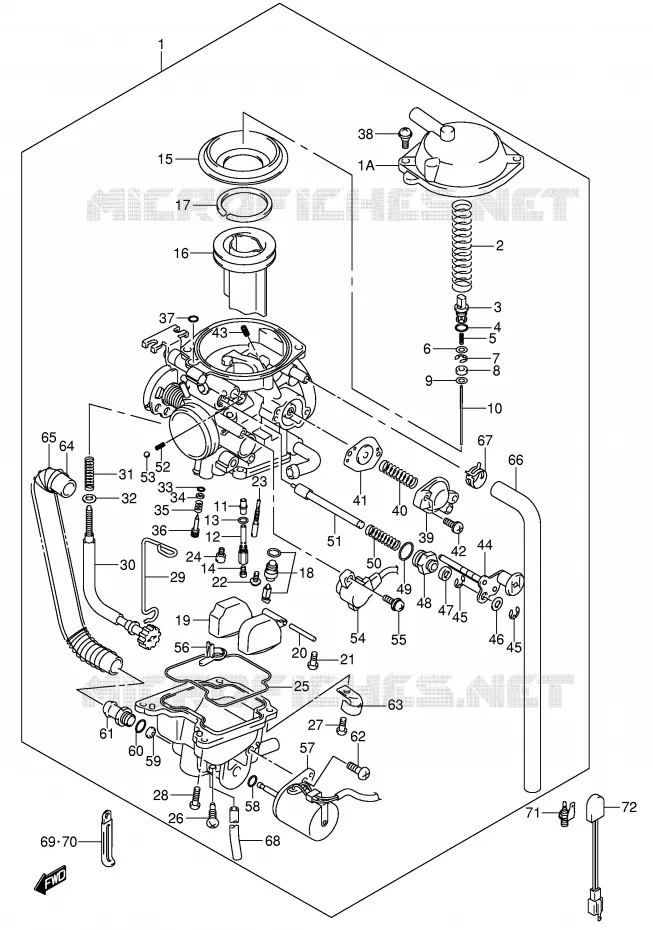 CARBURETOR Suzuki MOTO 400 DR-Z 2003  DR-Z400SK3(E2)