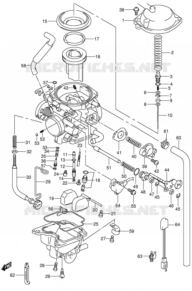 CARBURETOR Suzuki MOTO 400 DR-Z 2004  DR-Z400SK4(E3/E28)