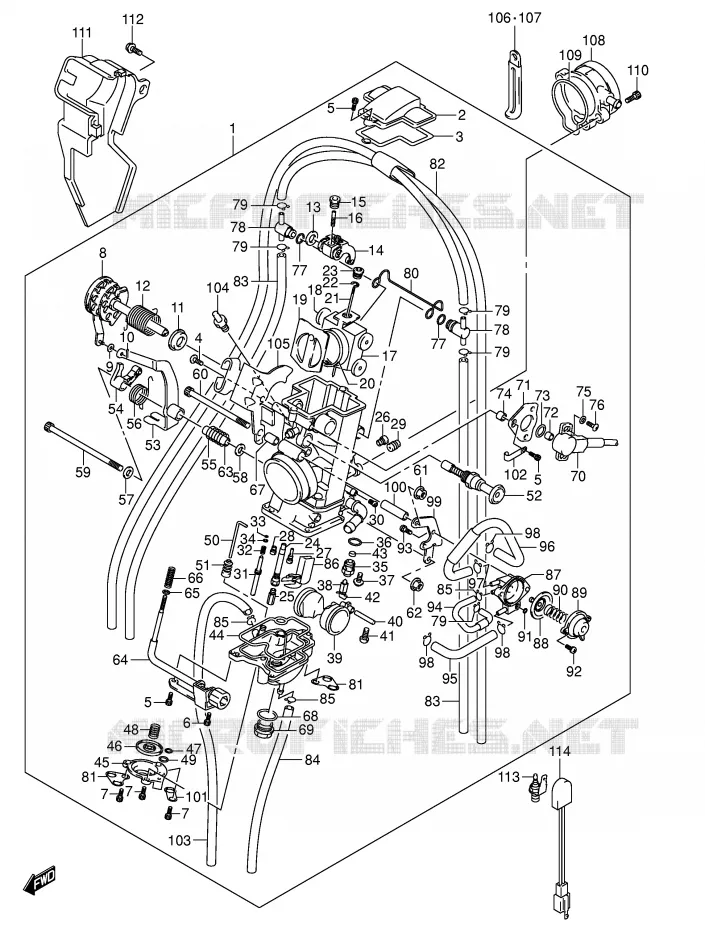 CARBURETOR Suzuki MOTO 400 DR-Z 2007  DR-Z400EK7(E1)