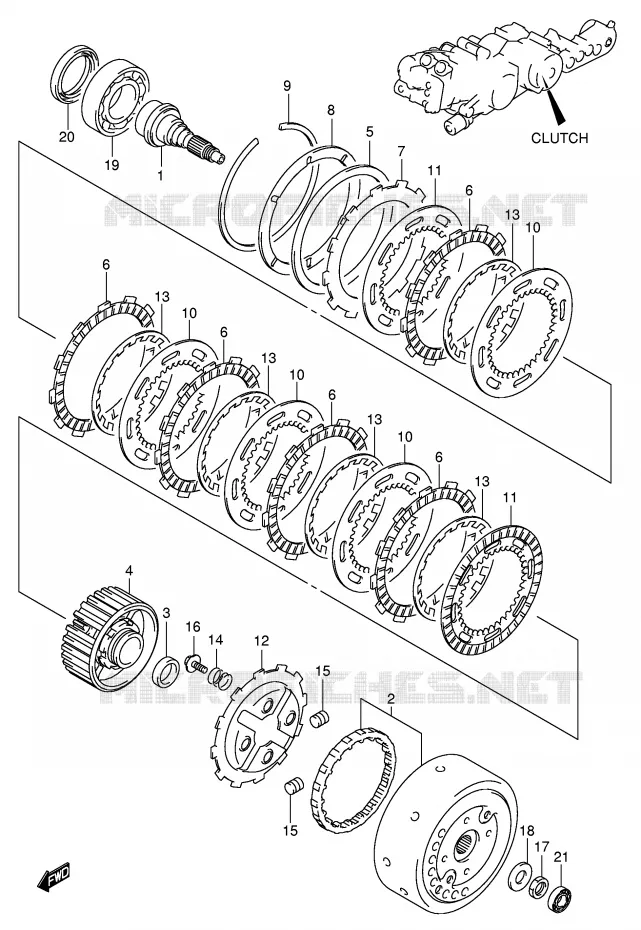 CLUTCH (MODEL K4/K5) Suzuki SCOOTER 650 BURGMAN 2004  AN650AK4(E2)