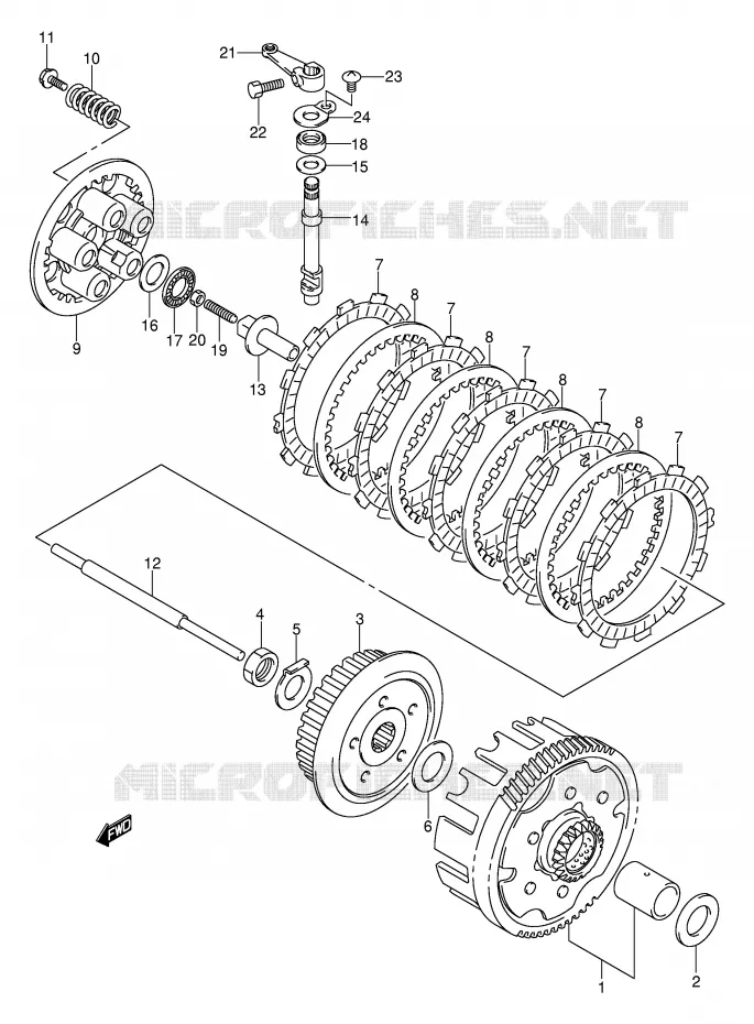 CLUTCH Suzuki MOTO 125 DR-Z 2003  DR-Z125LK3(E3/E28)
