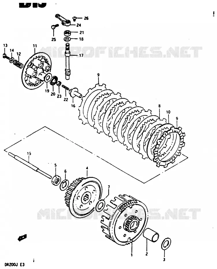 CLUTCH Suzuki MOTO 200 DR 1986  DR200G(G/H/J)