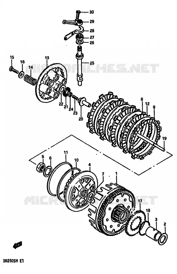 CLUTCH Suzuki MOTO 250 DR 1984  DR250SE(E/F/G/H)