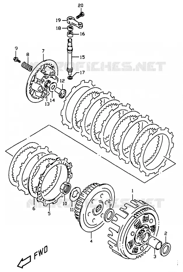 CLUTCH Suzuki MOTO 350 DR 1998  DR350W(V/W/X)