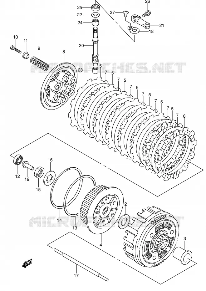 CLUTCH Suzuki MOTO 400 DR-Z 2001  DR-Z400EK1(E1)