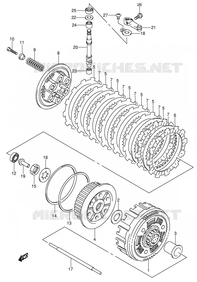 CLUTCH Suzuki MOTO 400 DR-Z 2001  DR-Z400SK1(E3/E28)