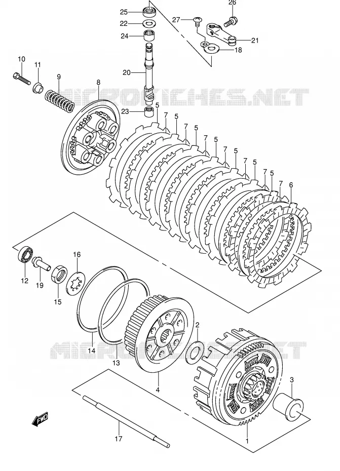 CLUTCH Suzuki MOTO 400 DR-Z 2005  DR-Z400EK5(E3/E28)