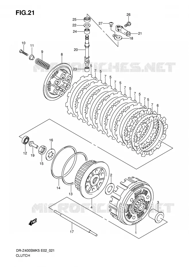 CLUTCH Suzuki MOTO 400 DR-Z 2005  DR-Z400SMK5(E2)