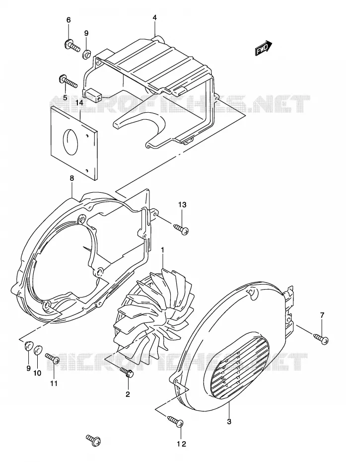 COOLING FAN (MODEL AY50) Suzuki SCOOTER 50 KATANA 2002  AY50K2(P19)