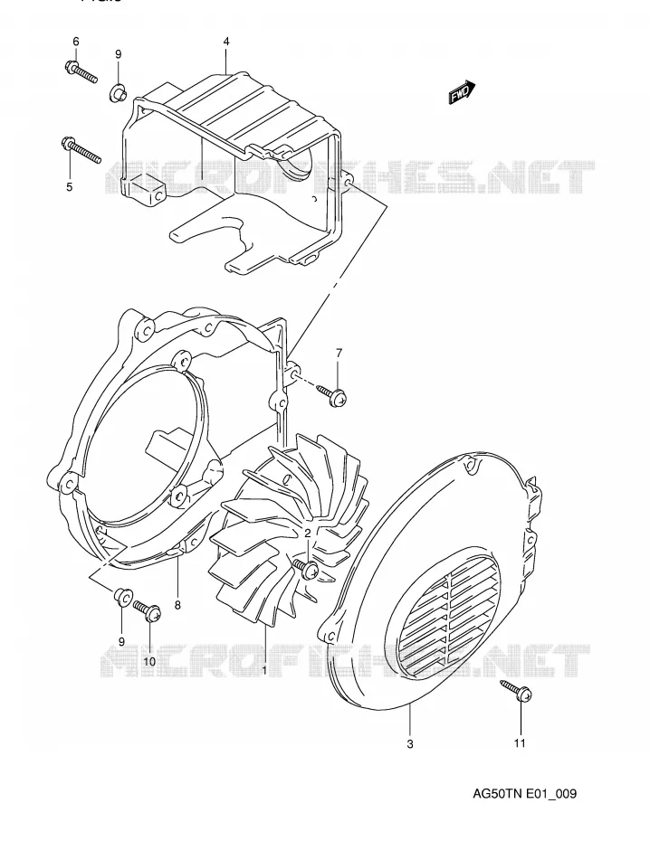 COOLING FAN Suzuki SCOOTER 50 ADDRESS 1992  AG50TN(E1)