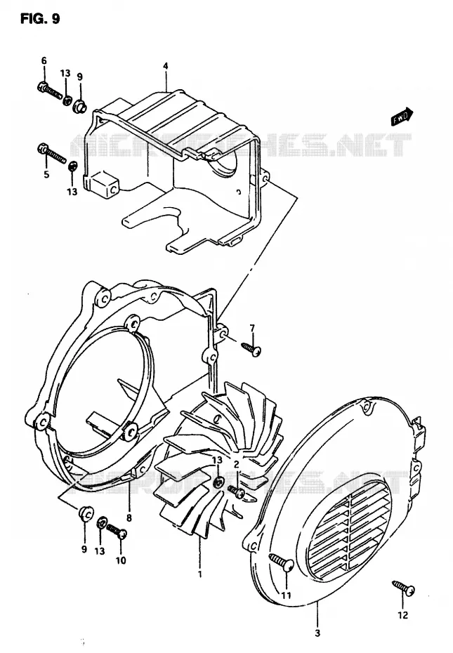 COOLING FAN Suzuki SCOOTER 50 AP 1997  AP50V(T/7/V)
