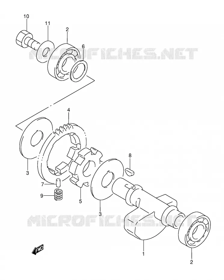 CRANK BALANCER Suzuki MOTO 350 DR 1990  DR350L(E3)