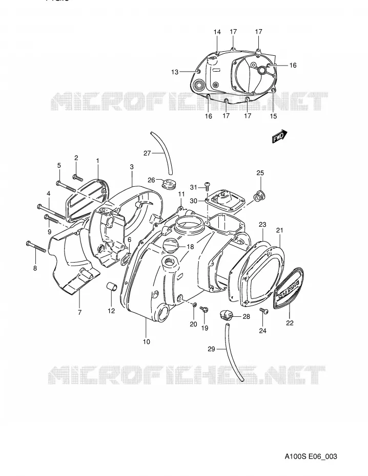 CRANKCASE COVER Suzuki MOTO 100 A100 1994  A100R(E6)