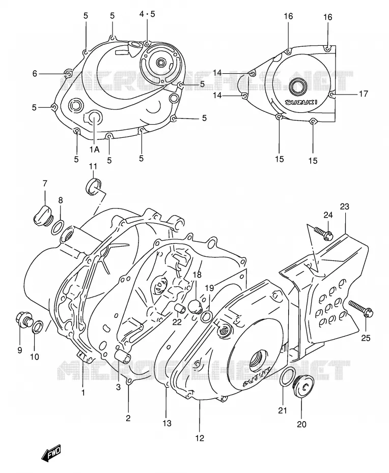CRANKCASE COVER Suzuki MOTO 125 DF 1999  DF125EX(E4)