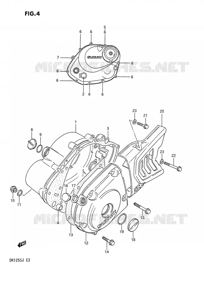 CRANKCASE COVER Suzuki MOTO 125 DR 1985  DR125SF(E2)