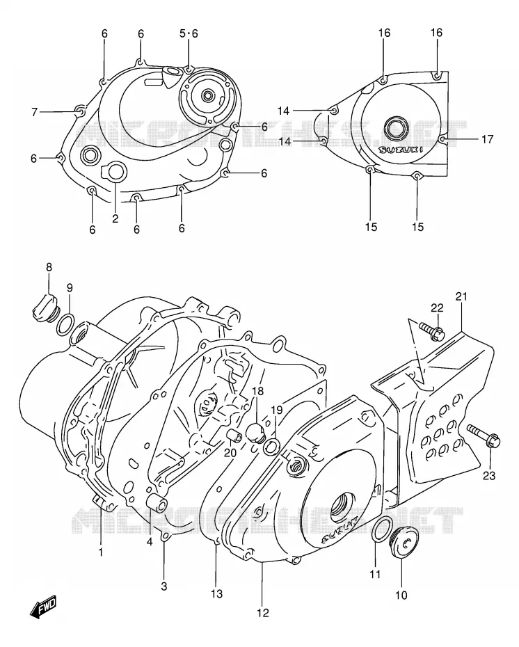 CRANKCASE COVER Suzuki MOTO 200 DF 1997  DF200EV