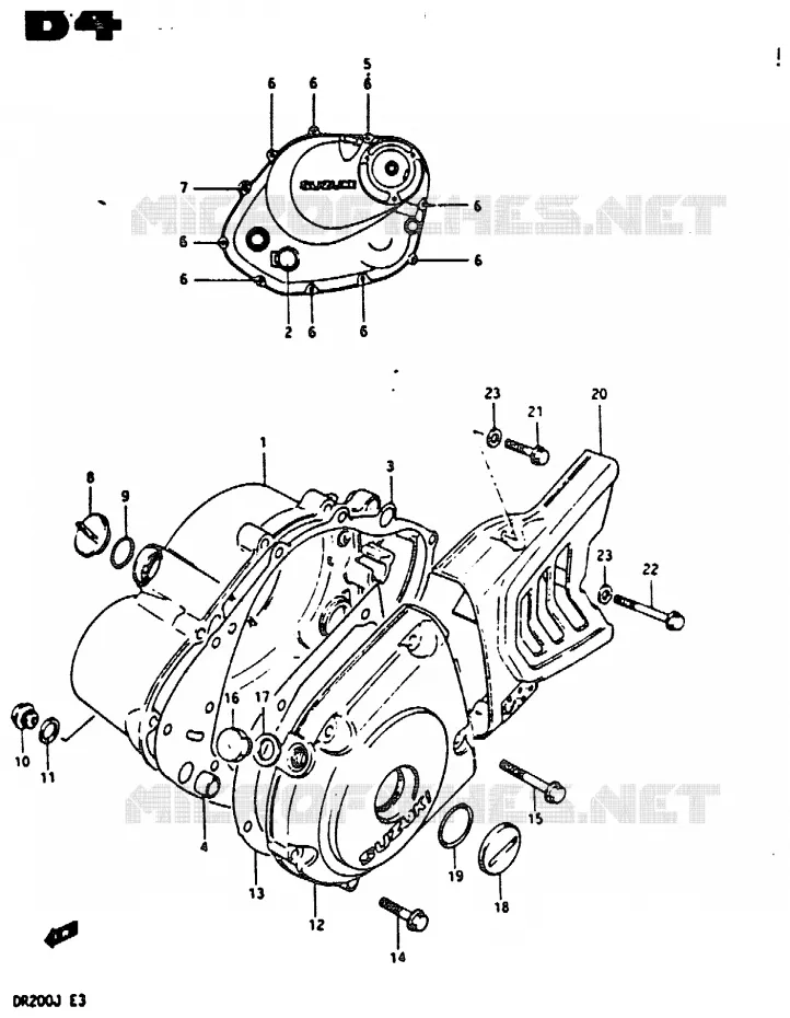 CRANKCASE COVER Suzuki MOTO 200 DR 1987  DR200H(G/H/J)