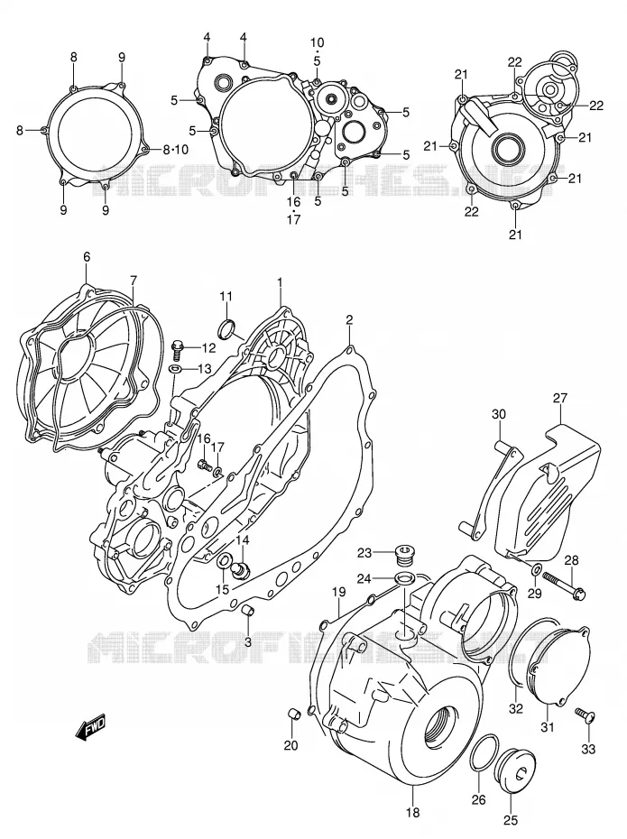 CRANKCASE COVER Suzuki MOTO 400 DR-Z 2000  DR-Z400SY(E2)