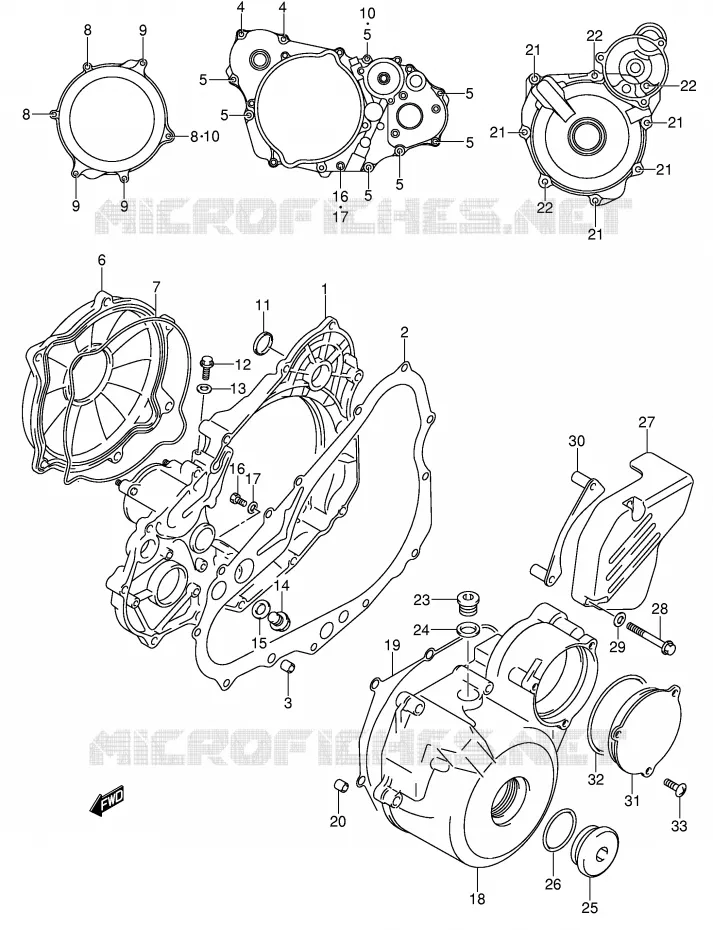 CRANKCASE COVER Suzuki MOTO 400 DR-Z 2000  DR-Z400SY(E3/E28)