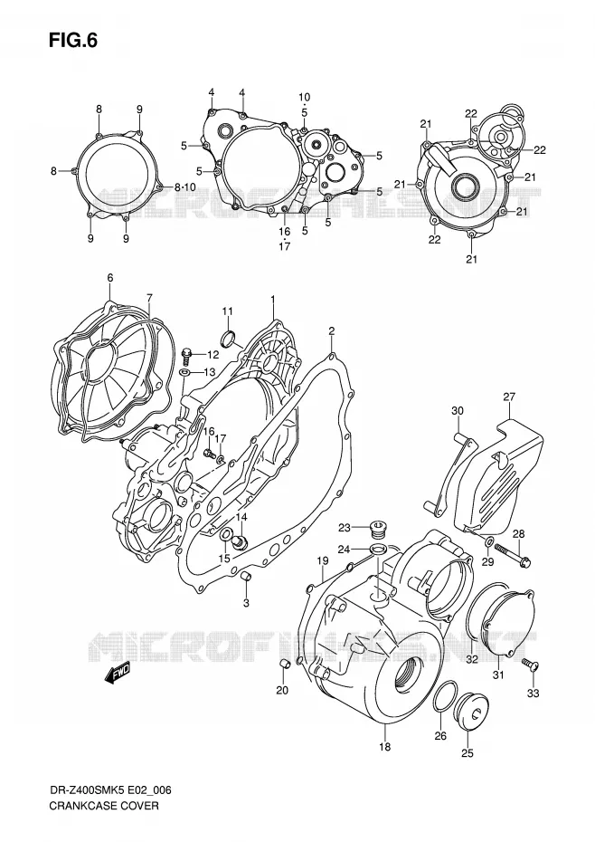 CRANKCASE COVER Suzuki MOTO 400 DR-Z 2007  DR-Z400SMK7(E2)
